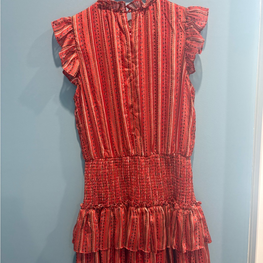 Pants Store Red Striped Ruffle Dress - Picture 2 of 5